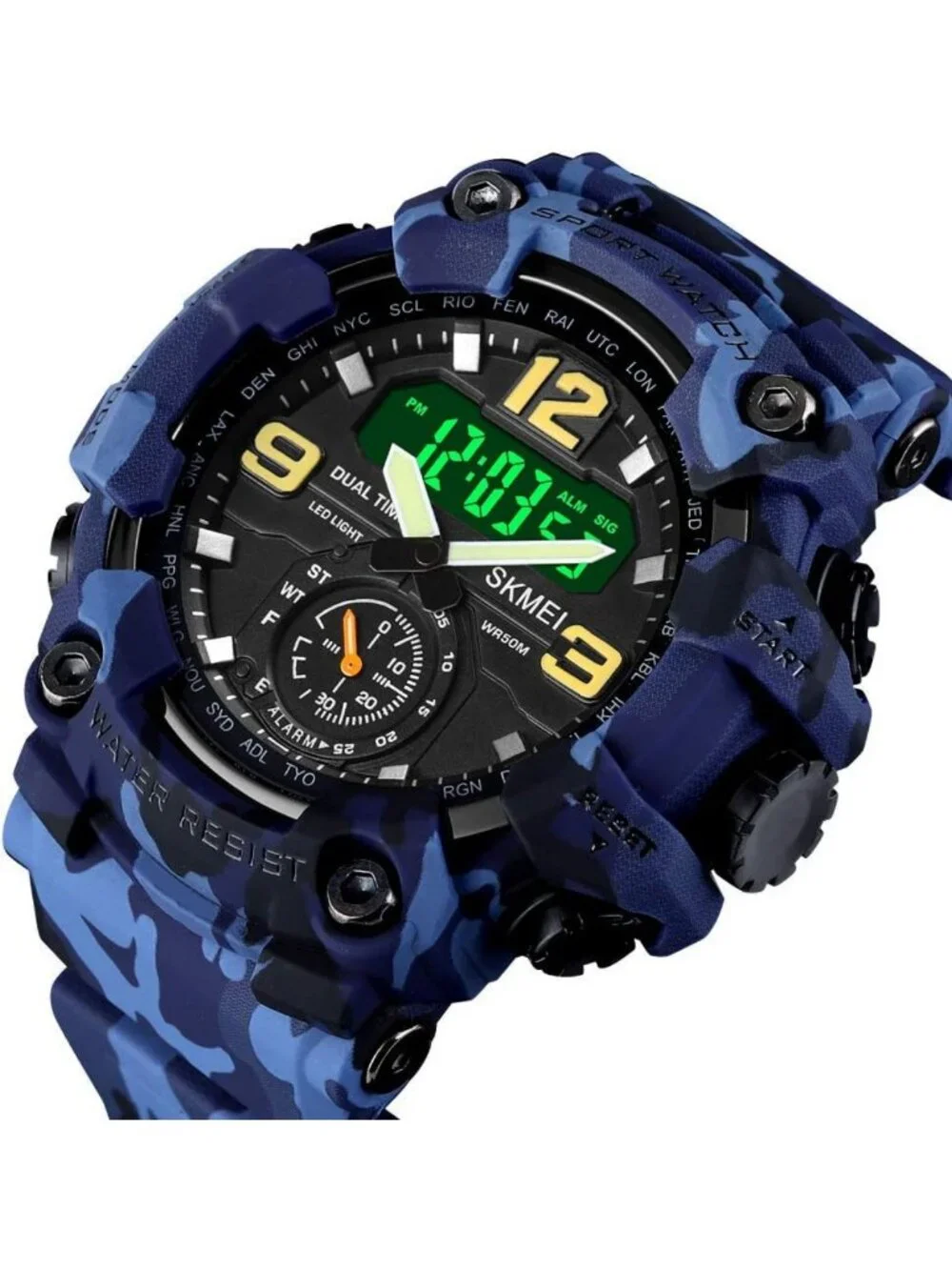 Men's Camouflage Sports Watch - Large Face, Waterproof, Shockproof
